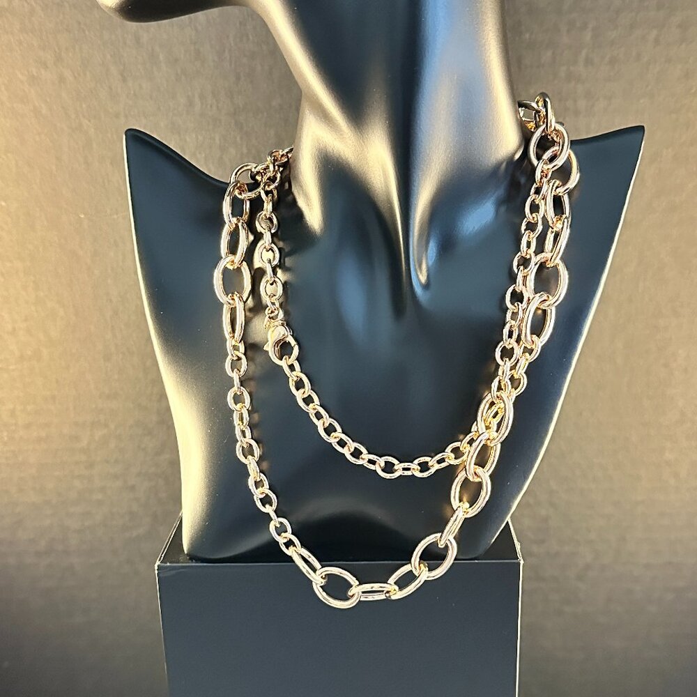 ✨ 36” Milor Italy Bronze Link Chain Necklace | High-Polish Gold Finish